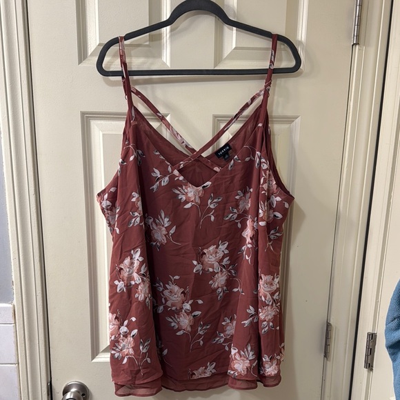 torrid Tops - Torrid Pink Floral Sleeveless Camisole